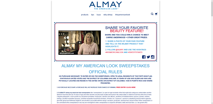 Almay.com #MyAmericanLook Sweepstakes