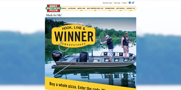 Hunt Brothers Pizza Hook, Line & Winner Sweepstakes