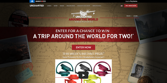 Uncharted 4 Around The World Sweepstakes