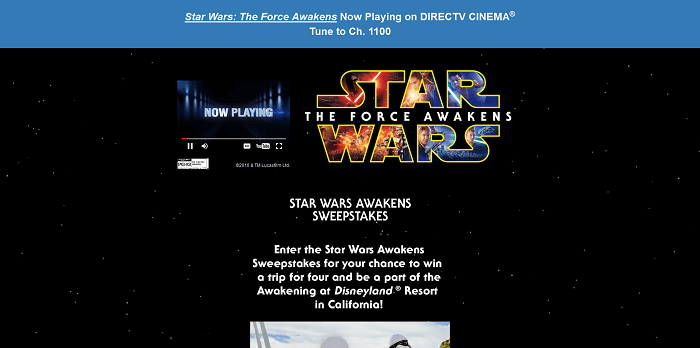 AwakensSweepstakes.com - DirectTV Star Wars Awakens Sweepstakes