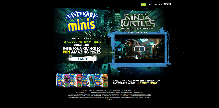 tastykaketmnt2movie.com - Tastykake TMNT 2 Sweepstakes