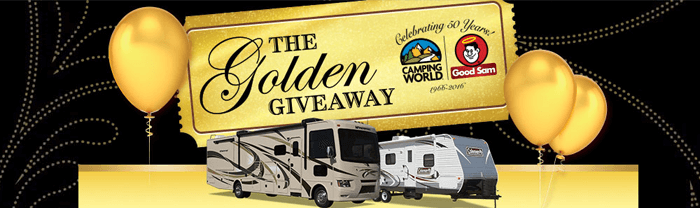 CampingWorld.com/GoldenGiveaway - Camping World Golden Giveaway Sweepstakes