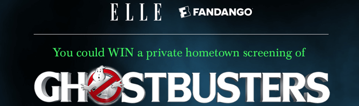 Elle.com/GhostbustersSweeps - ELLE Ghostbusters Hometown Screening Sweepstakes