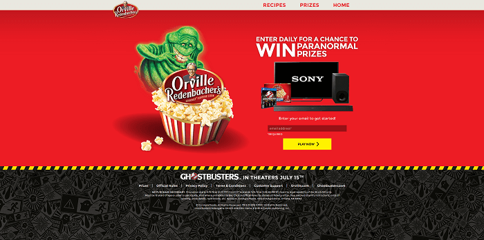 OrvilleAndWin.com - Orville Redenbacher’s & Ghostbusters Sweepstakes
