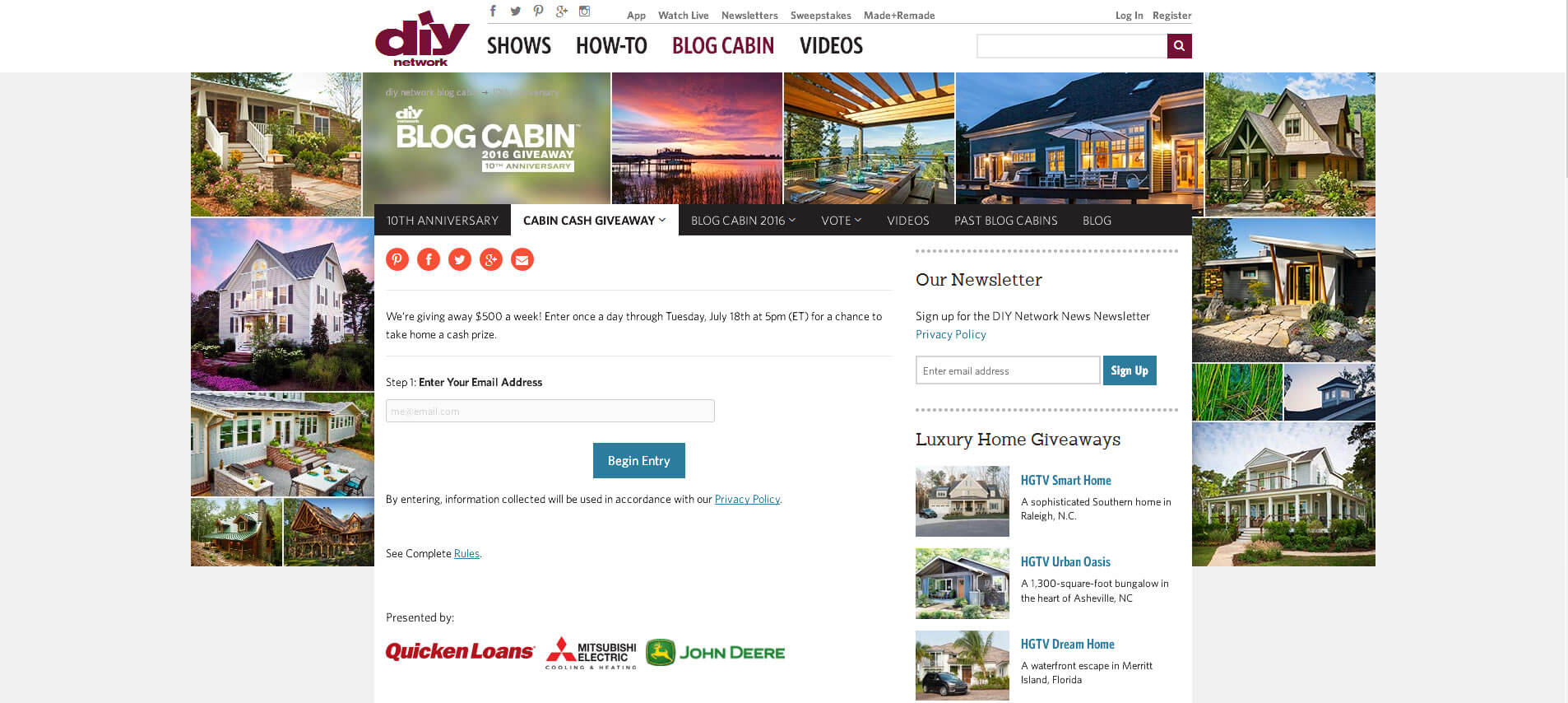 DIY Network Blog Cabin Cash Giveaway