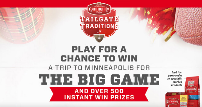 Community Coffee Tailgate Traditions Instant Win Game & Sweepstakes 2017