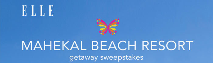 ELLE.com Mahekal Beach Resort Sweepstakes