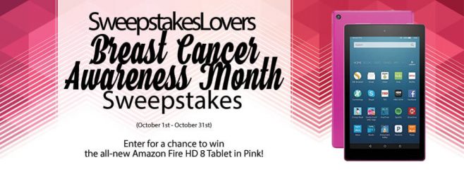 SweepstakesLovers Breast Cancer Awareness Month Sweepstakes