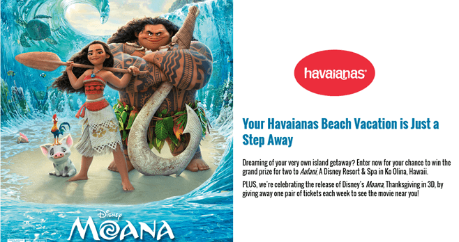 Havaianas Beach Vacation Sweepstakes & Instant Win Game