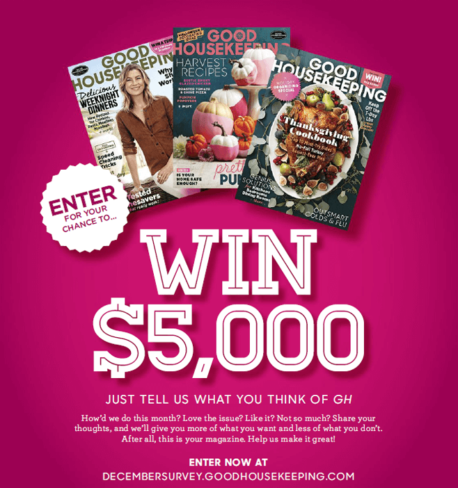 Good Housekeeping December Survey Sweepstakes