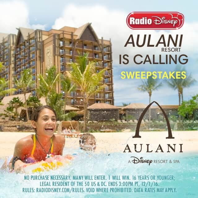 Radio Disney Aulani Is Calling Sweepstakes