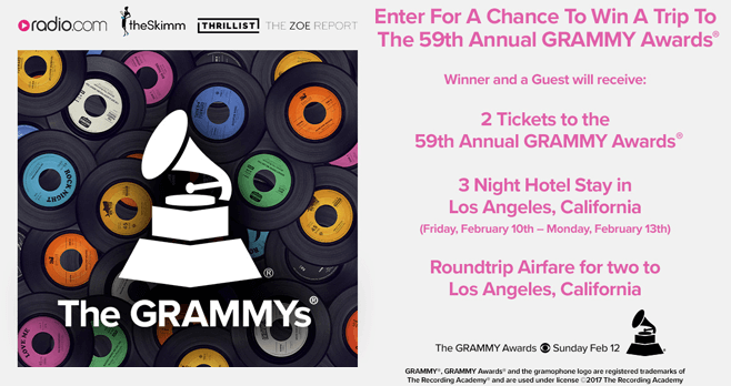 Radio.com Grammys Sweepstakes