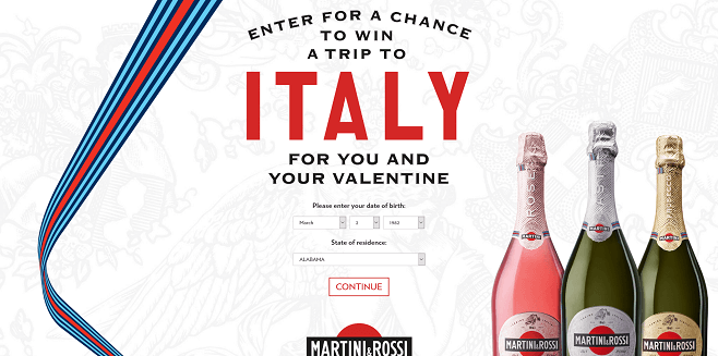 Martini Ultimate Italian Trip Experience Sweepstakes (MartiniSweeps.com)