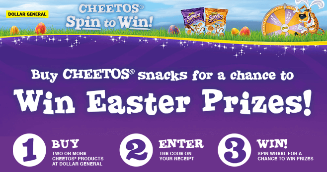 Cheetos Easter Spin To Win Game At Dollar General (CheetosSpin2WinAtDG.com)