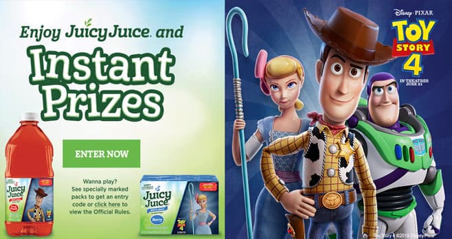 Juicy Juice Toy Story 4 Instant Win Game (JuicyJuiceGame.com)