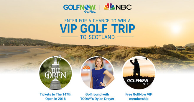 GolfNow VIP Golf Trip Sweepstakes