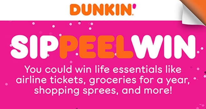 Dunkin Sip Peel Win Instant Win Game (SipPeelWin.com)