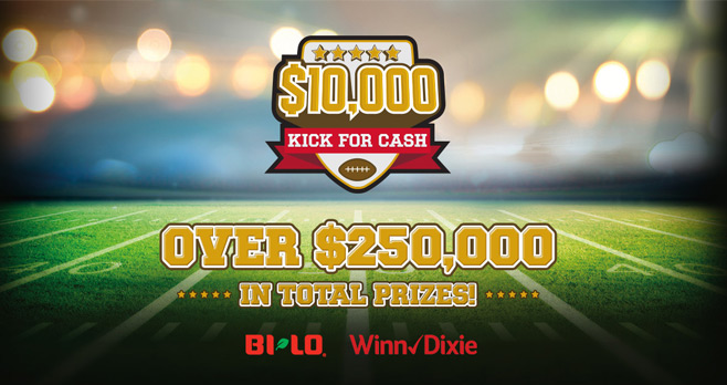 Winn-Dixie And BI-LO $10,000 Kick for Cash Instant Win Game