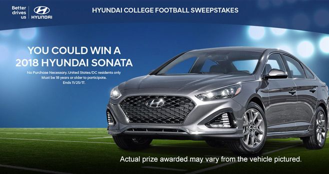 Hyundai College Football Sweepstakes 2017