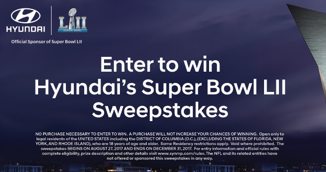 Hyundai's Super Bowl LII Sweepstakes