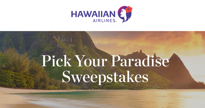 Hawaiian Airlines Pick Your Paradise Sweepstakes