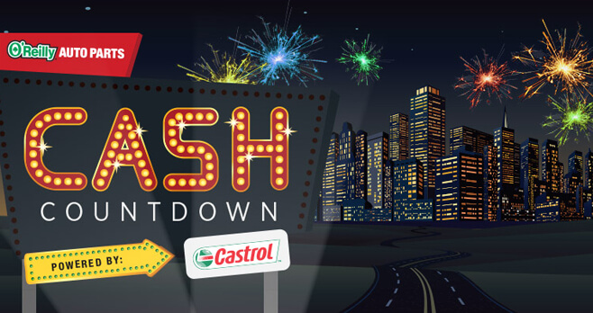 O'Reilly Auto Parts Cash Countdown Sweepstakes 2017