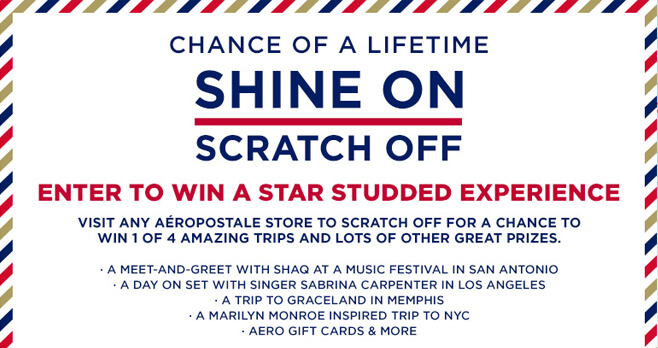 Aeropostale Shine On Scratch Off Sweepstakes