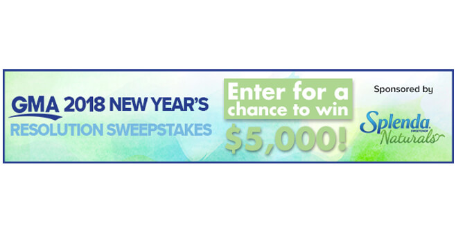 Good Morning America 2018 New Year's Resolutions Sweepstakes