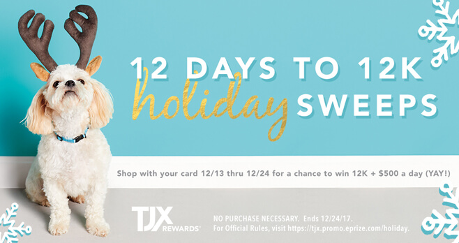 TJX Rewards 12 Days to 12K Holiday Sweepstakes