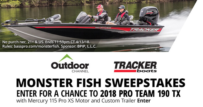 Bass Pro Shops Monster Fish Sweepstakes 2018 (BassPro.com/MonsterFish)