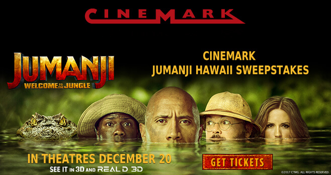 Cinemark Jumanji Sweepstakes 2018