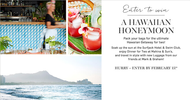 Williams Sonoma Ultimate Hawaiian Honeymoon Sweepstakes 2018