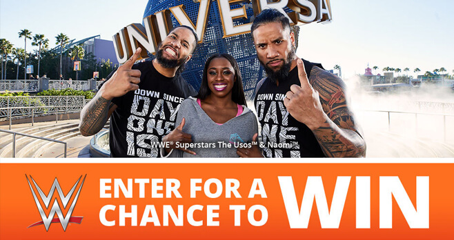 WWE Universal Orlando Rev Up Your Vacation Sweepstakes 2018 (UniversalSweeps-WWE.com)