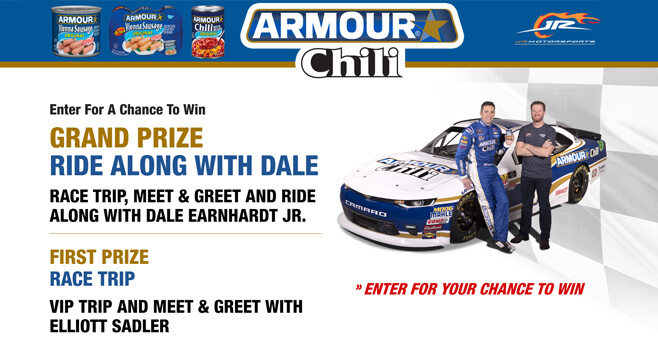 Armour Ride Along With Dale Sweepstakes 2018