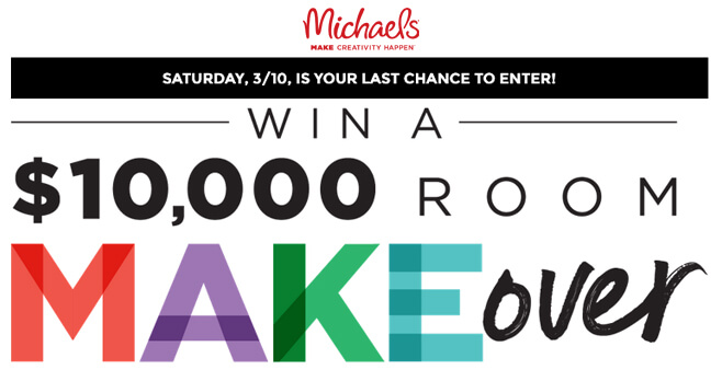 Michaels Room Makeover Sweepstakes 2018