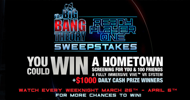 The Big Bang Theory Weeknights Ready Player One Sweepstakes