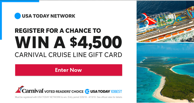 USA Today Network Win a Carnival Cruise Sweepstakes
