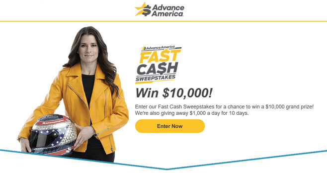 Advance America Fast Cash Sweepstakes 2018 (FastCashSweeps.com)