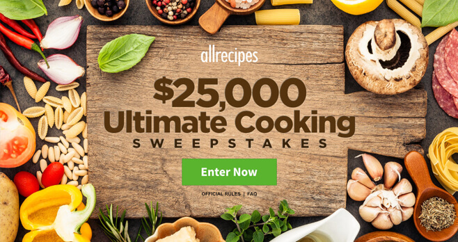 AllRecipes $25,000 Ultimate Cooking Sweepstakes