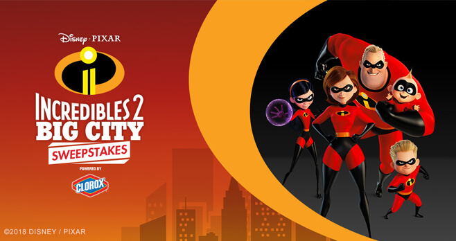 Disney Incredibles 2 Big City Sweepstakes (Disney.com/BigCitySweeps)