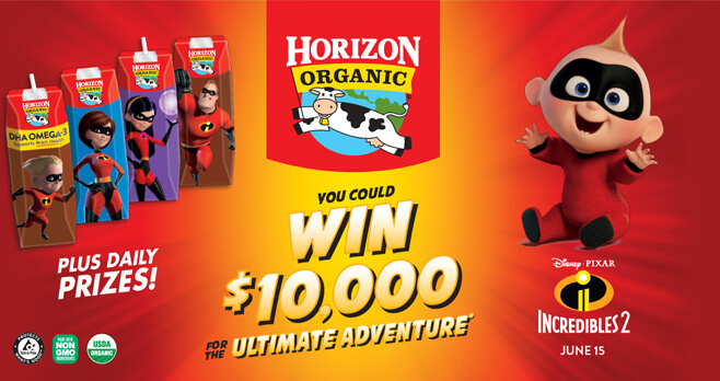 Horizon Organic Disney Pixar Incredibles 2 Sweepstakes