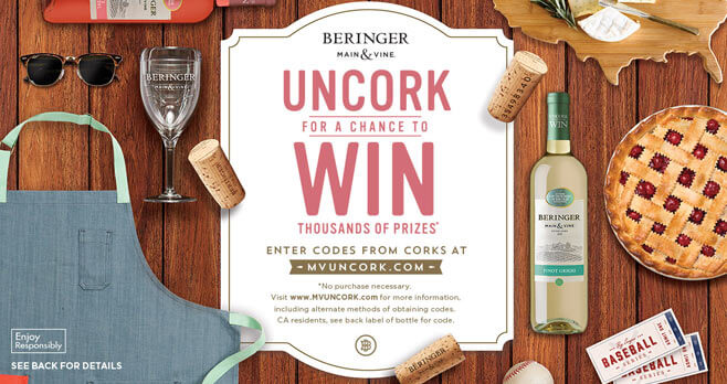 Beringer Main and Vine Wine & Win Instant Win Game