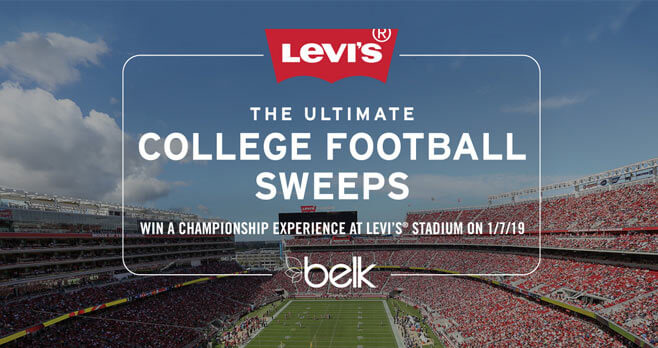 Belk Levi's Stadium College Football Championship Sweepstakes