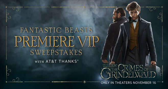 Fantastic Beasts Premiere VIP Sweepstakes