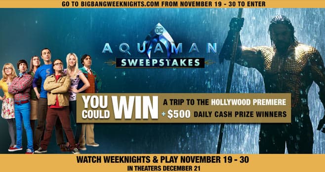 Big Bang Theory Aquaman Sweepstakes