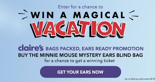 Claire's Bags Packed, Ears Ready Sweepstakes