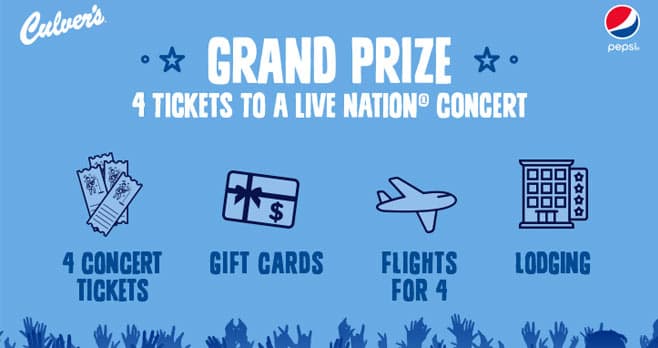 Culver's Family First VIP Concert Sweepstakes