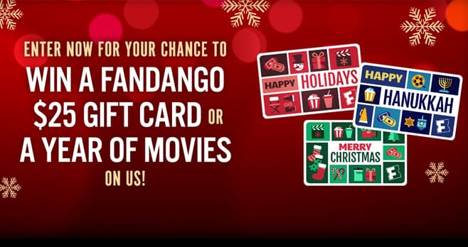 Fandango Holiday Daily Gift Card Giveaway & Movie Sweepstakes