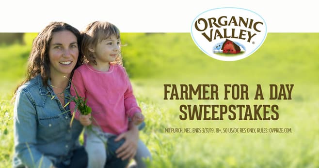 Organic Valley Milk Farmer for a Day Sweepstakes