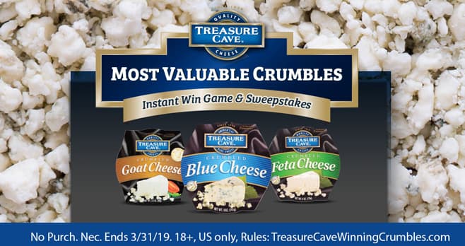 Treasure Cave Most Valuable Crumbles Instant Win Game and Sweepstakes